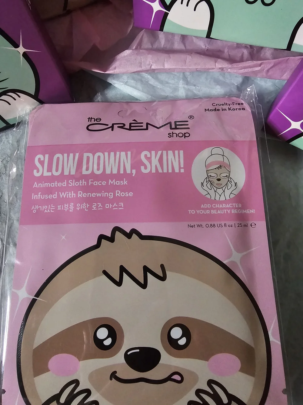 Be Clear, Skin! Animated Kitten Face Mask – Pink & Mint